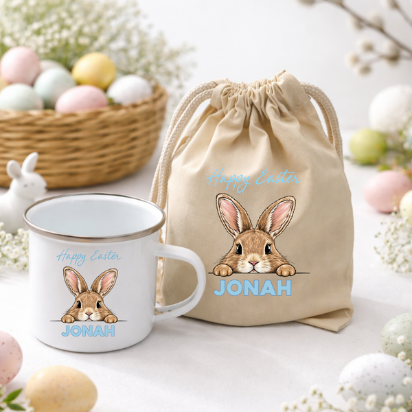 Personalised Bunny Enamel Mug For Kids