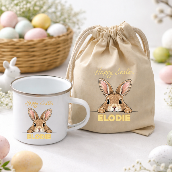 Personalised Bunny Enamel Mug For Kids
