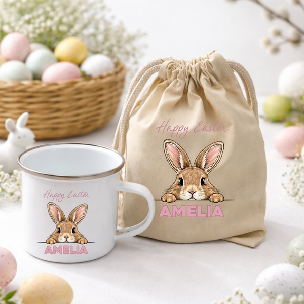 Personalised Bunny Enamel Mug For Kids