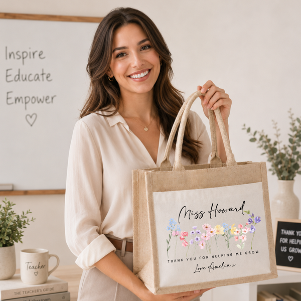 Personalised Wildflower Tote Bags For Teachers