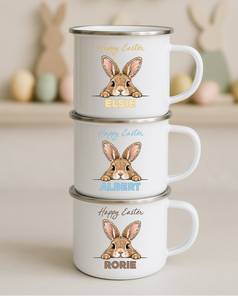 Personalised Bunny Enamel Mug For Kids