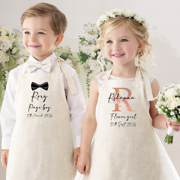 Personalised Aprons For Bride & Groom