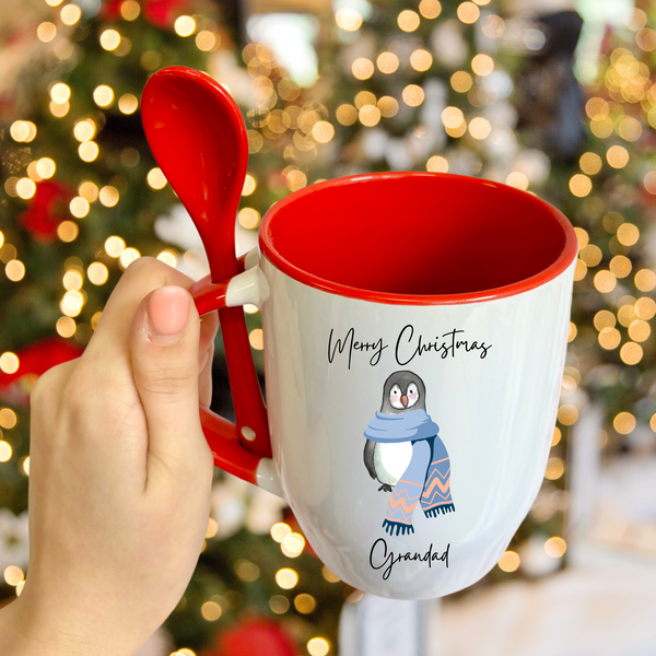 Personalised Penguin Mug & Spoon