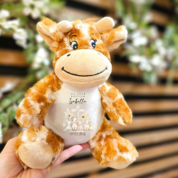 Personalised Christening Cross Teddy Bear & Gift Set