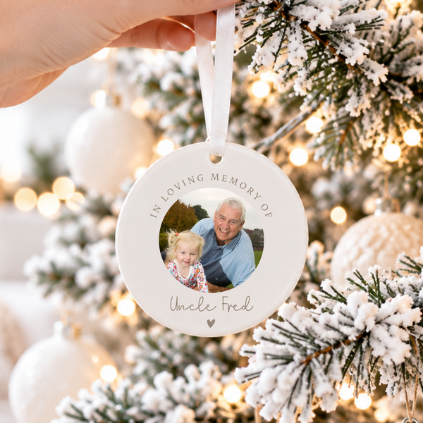Personalised Photo Memorial Ornament – Ceramic Remembrance Keepsake
