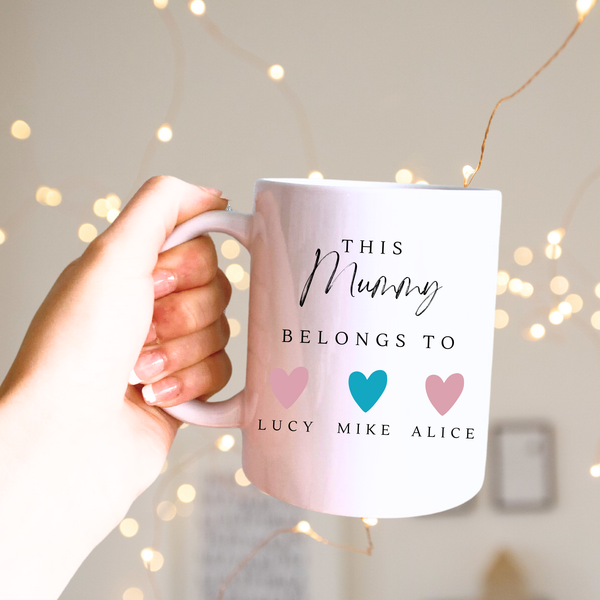 Personalised Heart Mug For Mum - Mother's Day