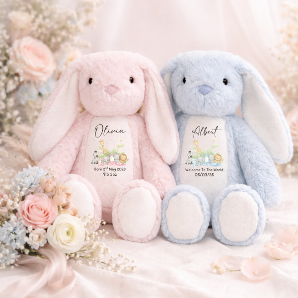 Personalised Safari New Baby Teddy Bear
