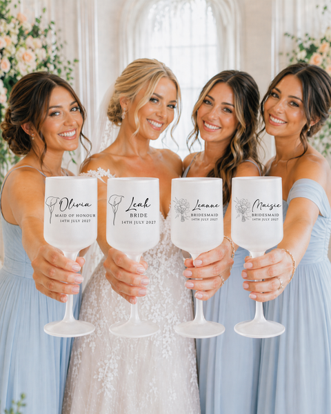 Personalised Calla Lily Wedding Glasses