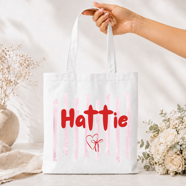 Personalised Stripey Tote Bag For Her