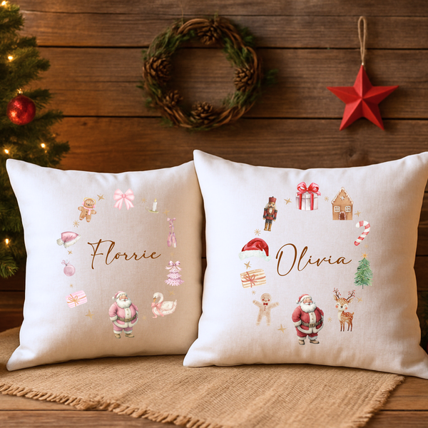 Personalised Christmas Santa Cushion For Kids