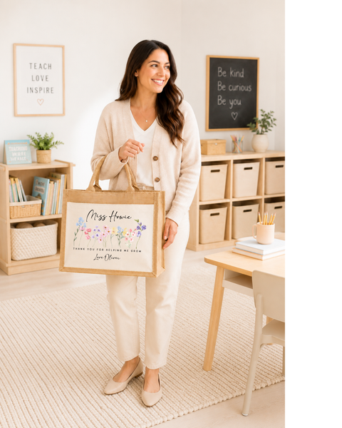 Personalised Wildflower Tote Bags For Teachers