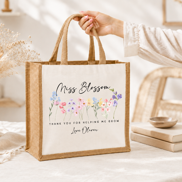 Personalised Wildflower Tote Bags For Teachers