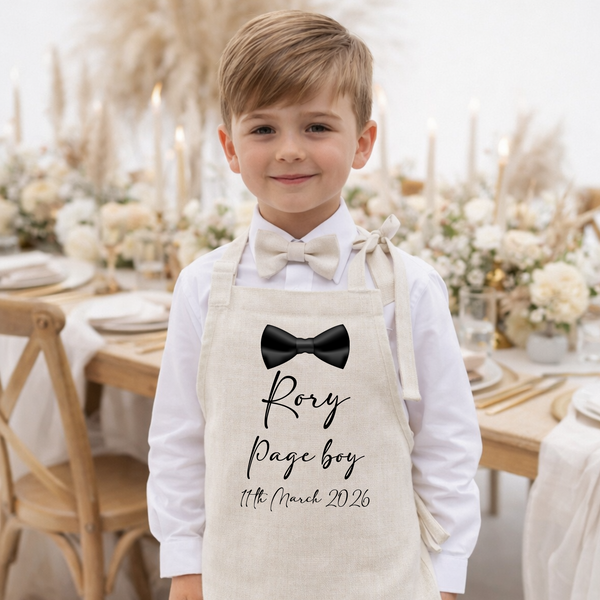 Personalised Wedding Apron For Page Boy