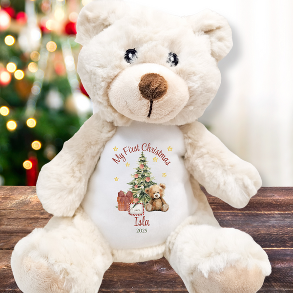 Personalised Teddy Bear Design First Christmas Stockings
