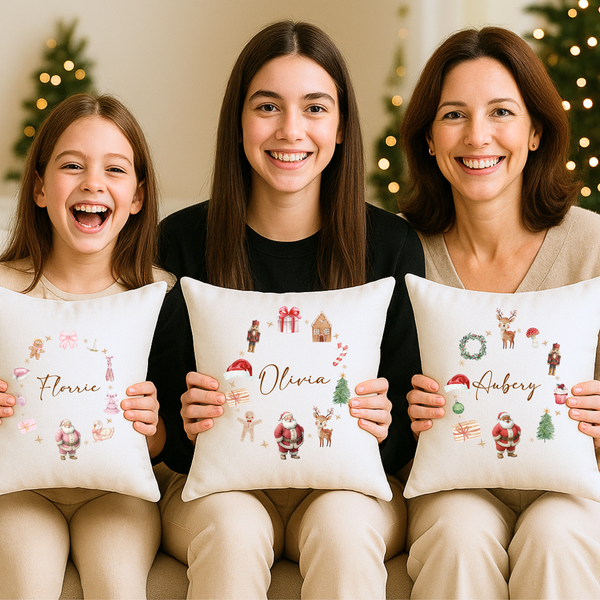 Personalised Christmas Santa Cushion For Kids