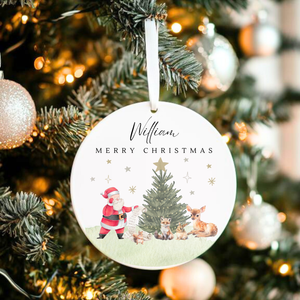 Personalised Santa Ceramic Hanging Bauble