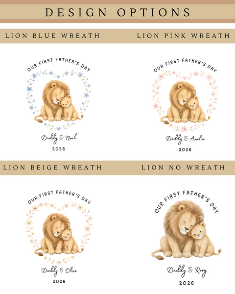 Personalised First Father’s Day Lion Babygrow, Baby Vest or Sleepsuit