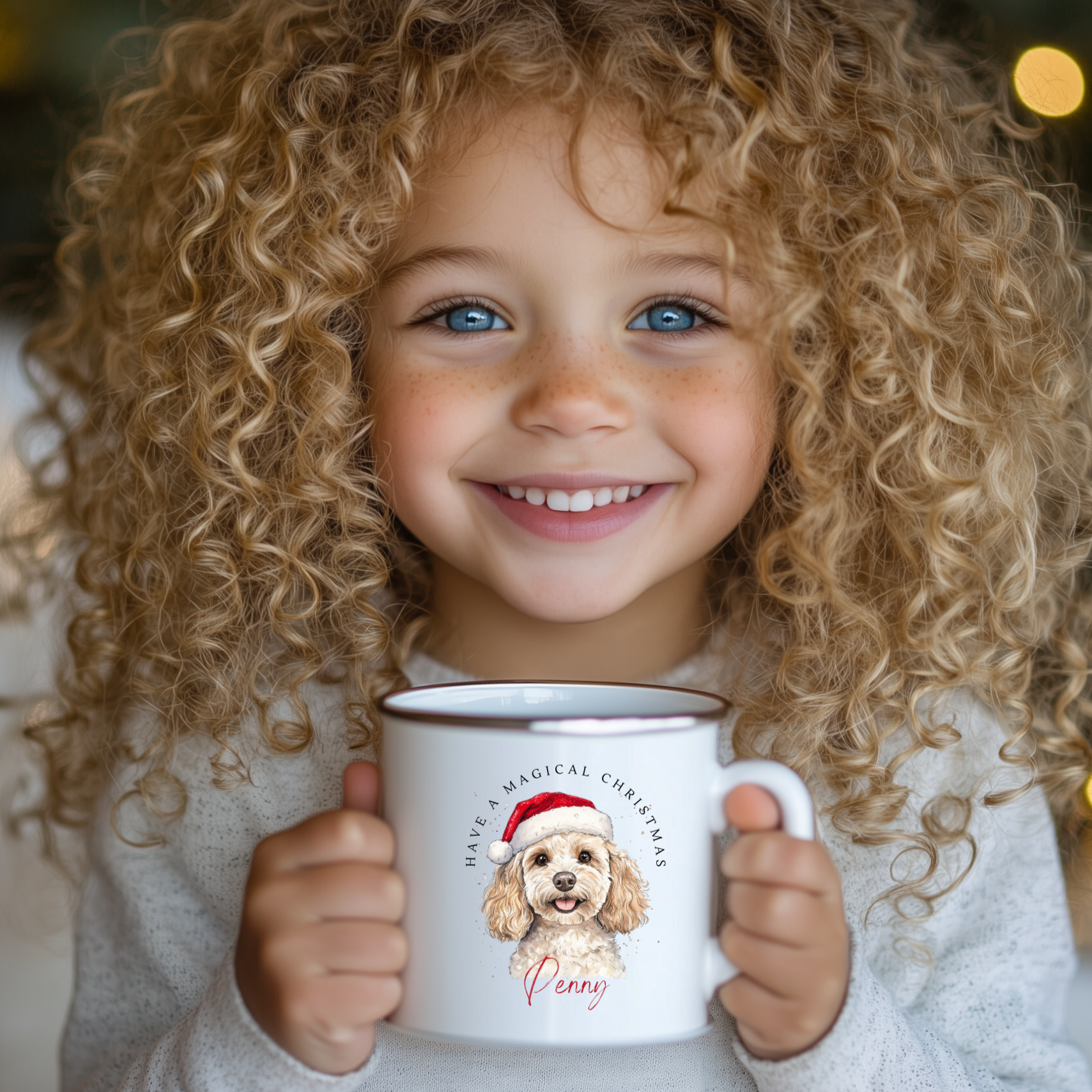 Personalised Cockapoo Kids Mug For Christmas