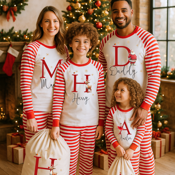 Personalised Santa Matching Family Pyjamas - Matching Pajamas