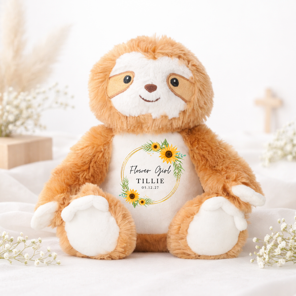 Personalised Sunflower Flower Girl Soft Toy