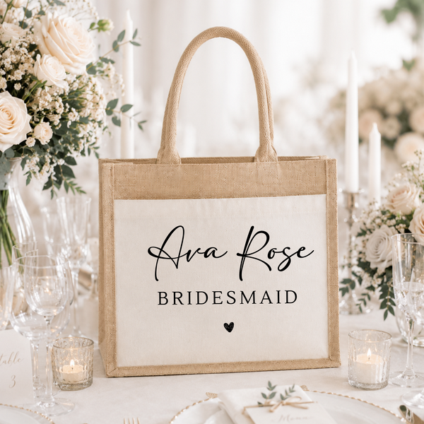 Personalised Bridesmaid Tote Bag | Jute Bag Proposal Gift