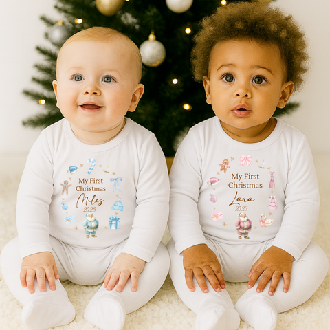 My First Christmas Babygrow – Personalised Baby’s First Xmas Outfit