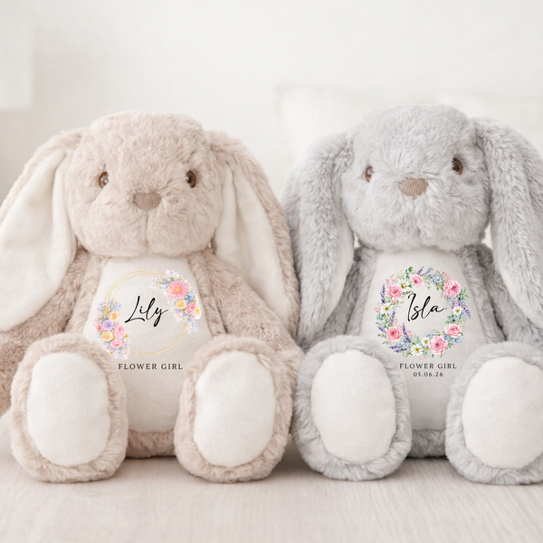 Personalised Flower Girl Wreath Bunny