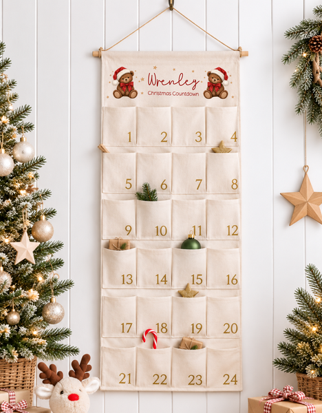 Personalised Teddy Bear Christmas Advent Calendar
