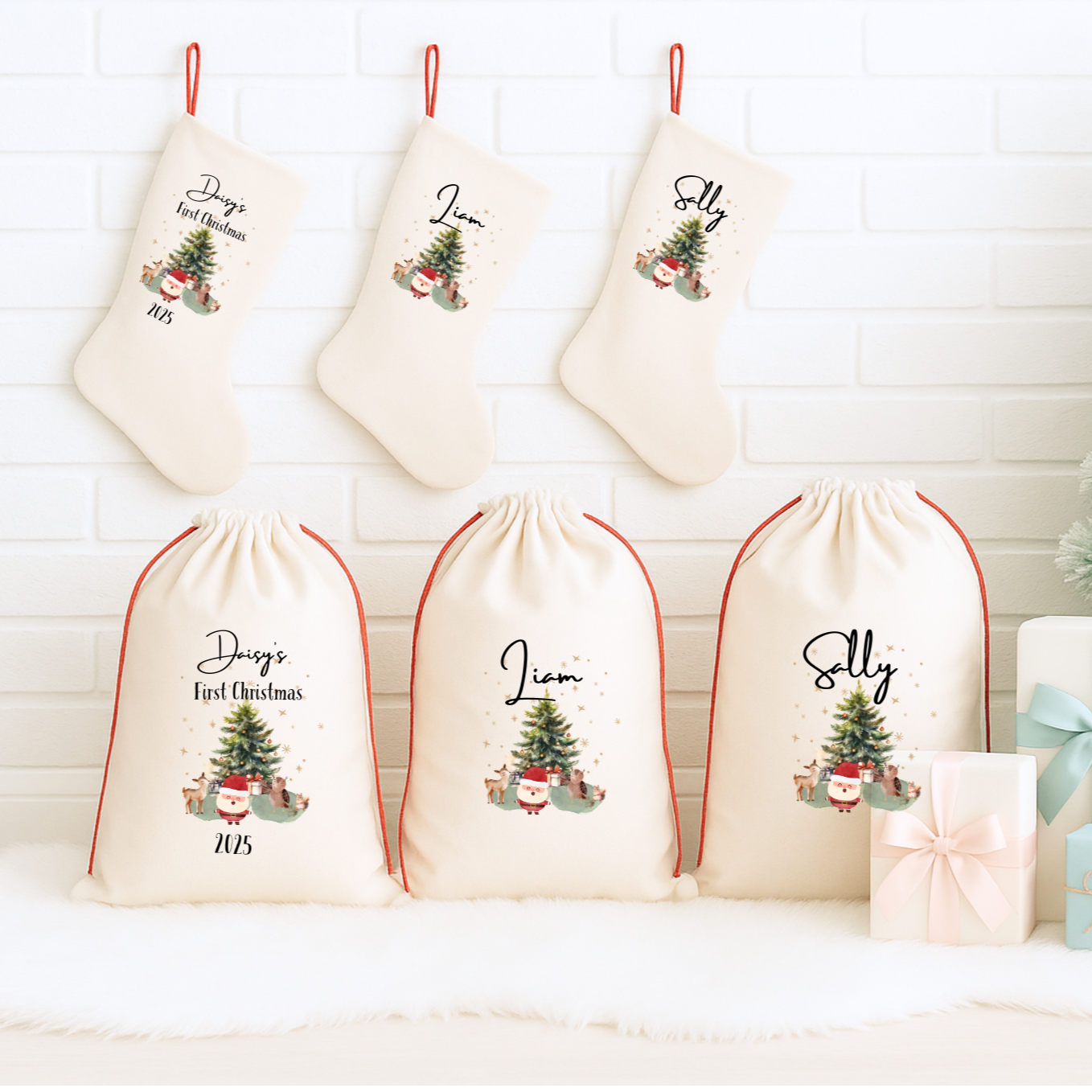 Personalised Christmas Stocking – Custom Santa Sack for Kids & Adults | Festive Holiday Gift, Family Keepsake