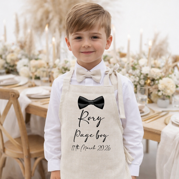 Personalised Wedding Apron For Page Boy
