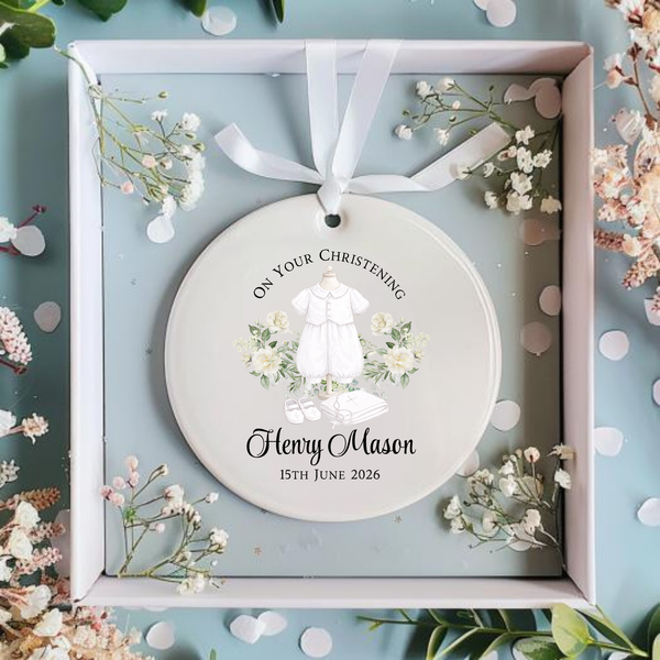 Personalised Christening Ceramic Hanging For Kids