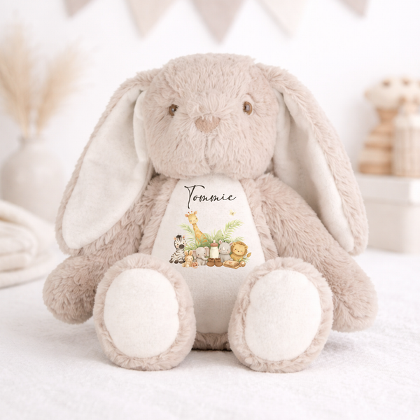 Personalised Safari New Baby Teddy Bear