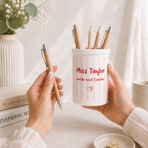 Personalised Stripey Teacher Vase