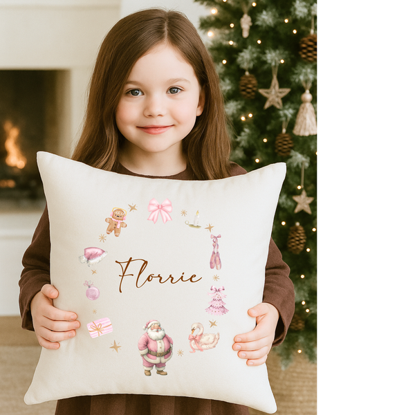 Personalised Christmas Santa Cushion For Kids