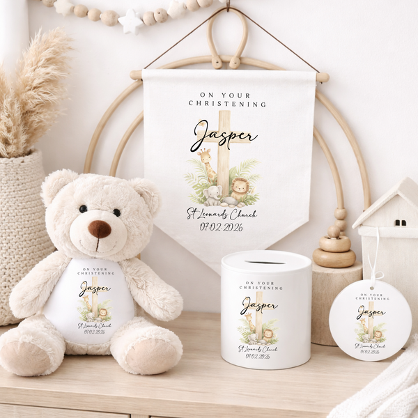 Personalised Christening Cross Money Box