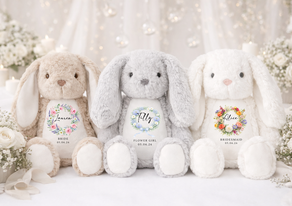 Personalised Flower Girl Wreath Bunny