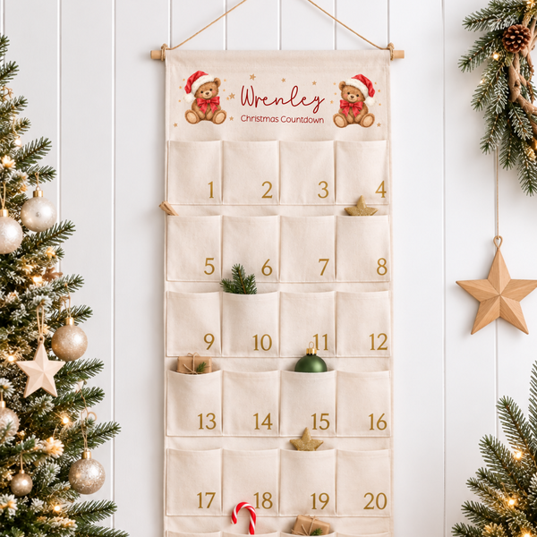 Personalised Teddy Bear Christmas Advent Calendar