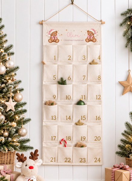 Personalised Teddy Bear Christmas Advent Calendar