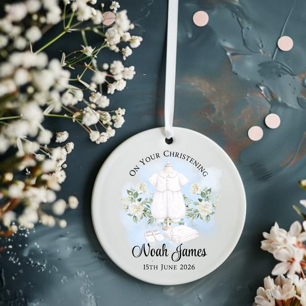 Personalised Christening Ceramic Hanging For Kids
