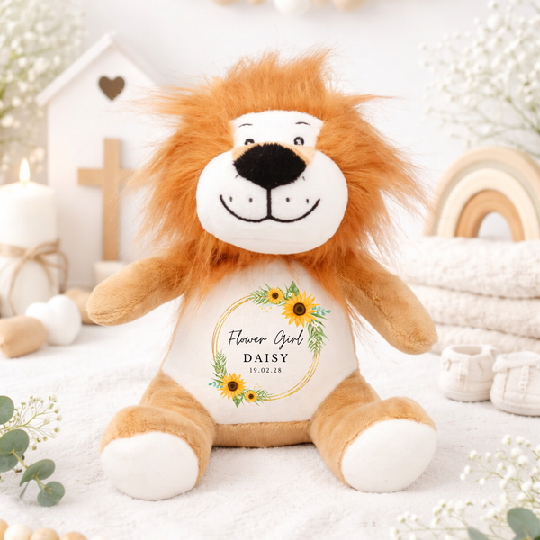 Personalised Sunflower Flower Girl Soft Toy