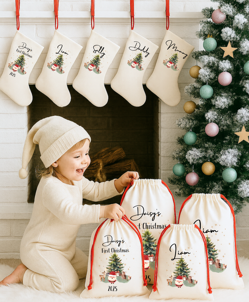 Personalised Christmas Stocking – Custom Santa Sack for Kids & Adults | Festive Holiday Gift, Family Keepsake