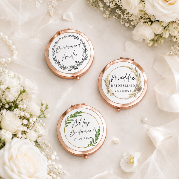 Personalised Compact Mirror for Bridesmaids