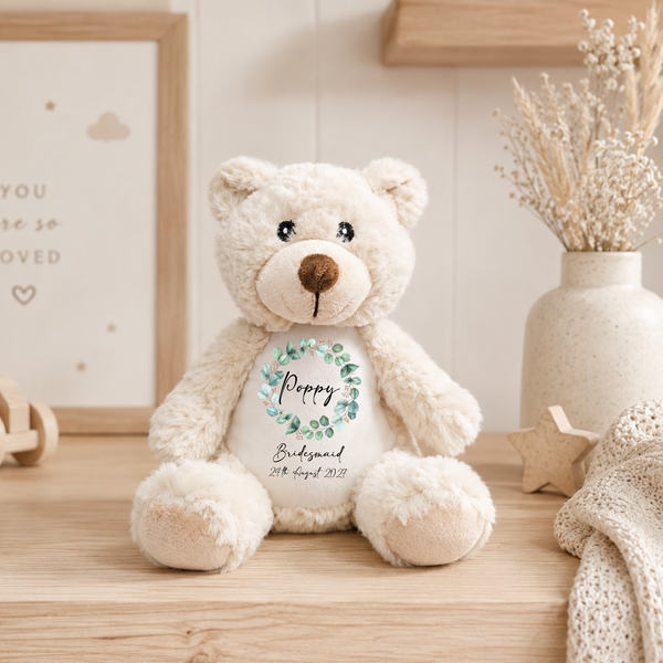 Personalised Wedding Party Gift Sack & Soft Toy Set