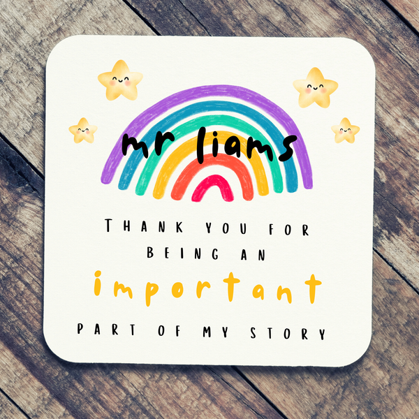 Personalised Rainbow Coaster