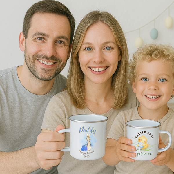 Personalised Easter Enamel Mugs