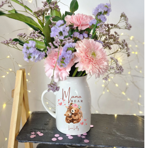 Personalised Mum Vase Mothers Day Gift, Mum Mug and Hanging