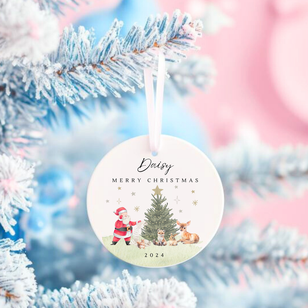 Personalised Santa Ceramic Hanging Bauble