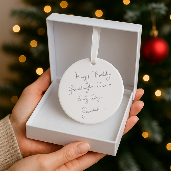 Personalised Handwritten Message Hanging Ceramic