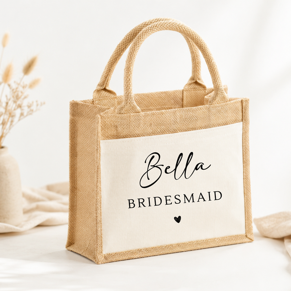Personalised Bridesmaid Tote Bag | Jute Bag Proposal Gift
