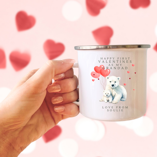 Personalised First Valentines Mug For Grandad